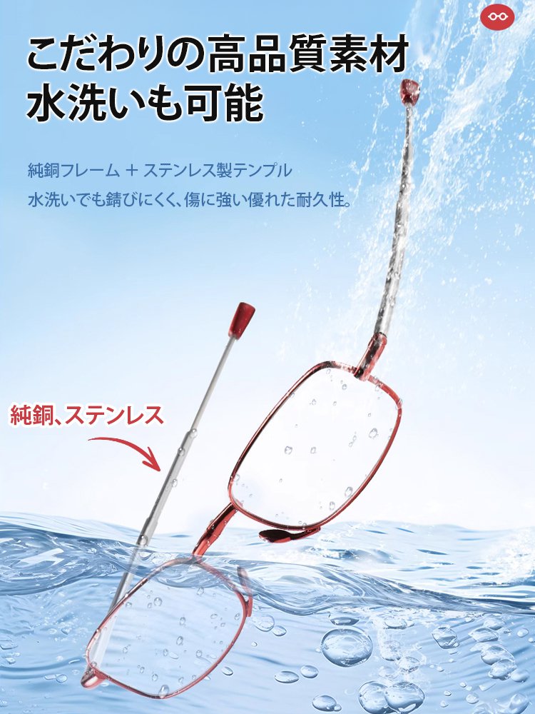 【東京眼科病院教授が推奨❤️+1.0～+7.0まで対応可能】超軽量折りたたみ式スマートズーム老眼鏡